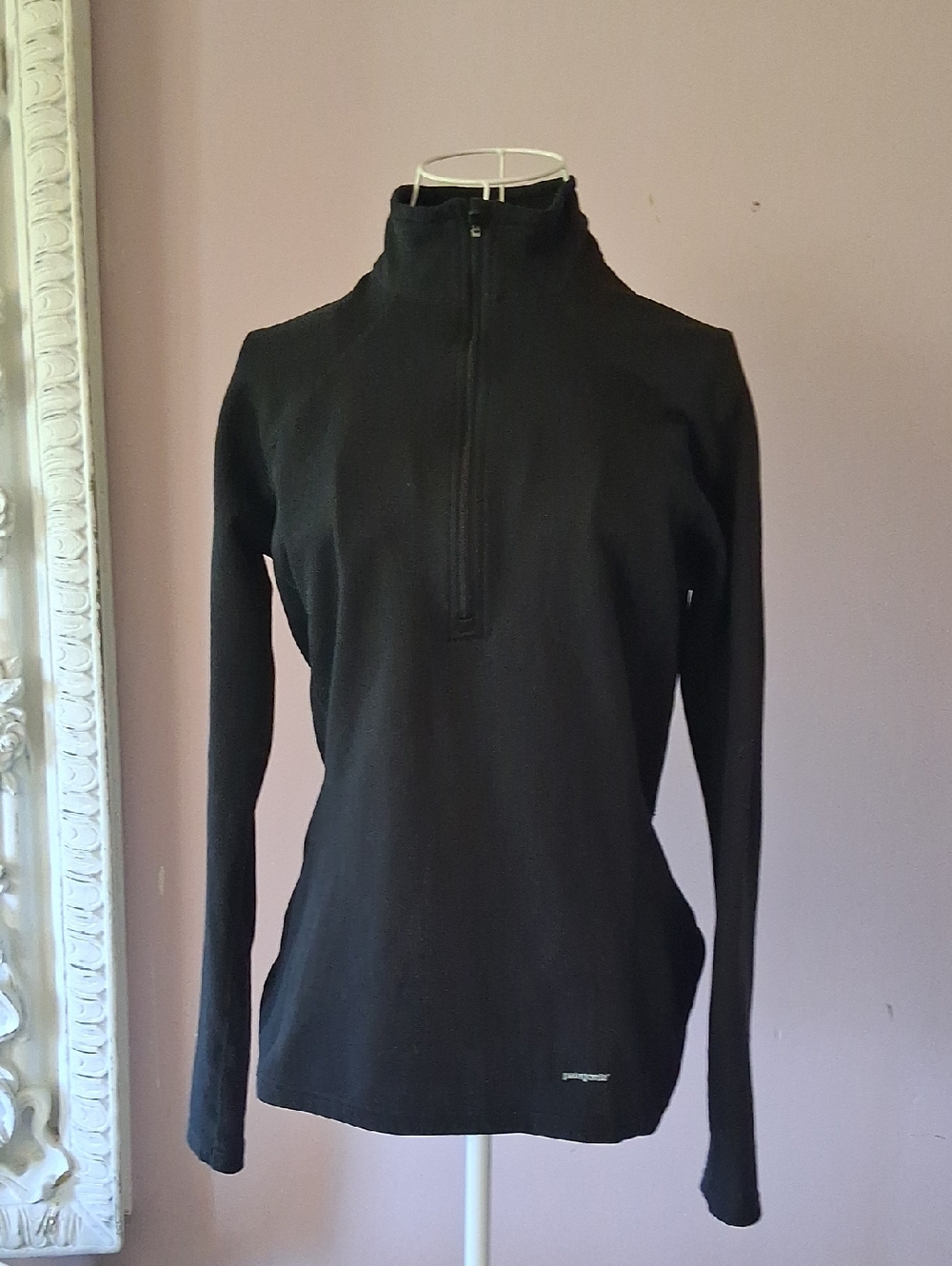 Patagonia Women's Micro D 1/4 Zip Fleece Pullover Black Size L